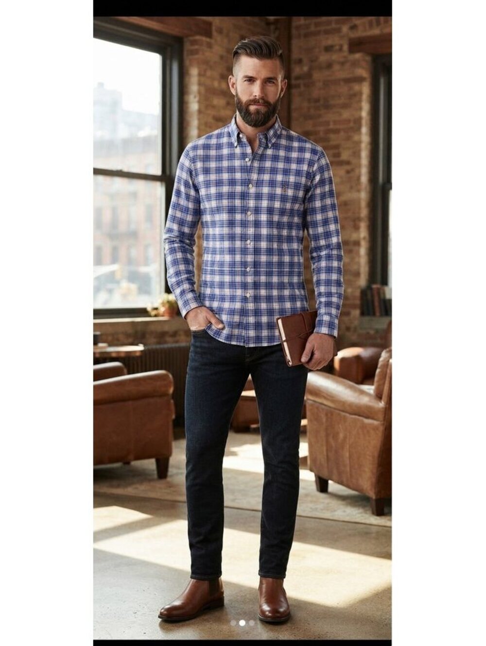 Ralph Lauren Men's Long Sleeve Plaid Button-Down Shirt Size Large